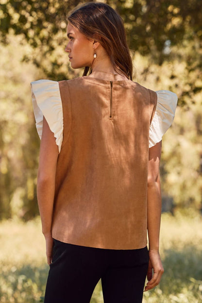 Faux Suede Top