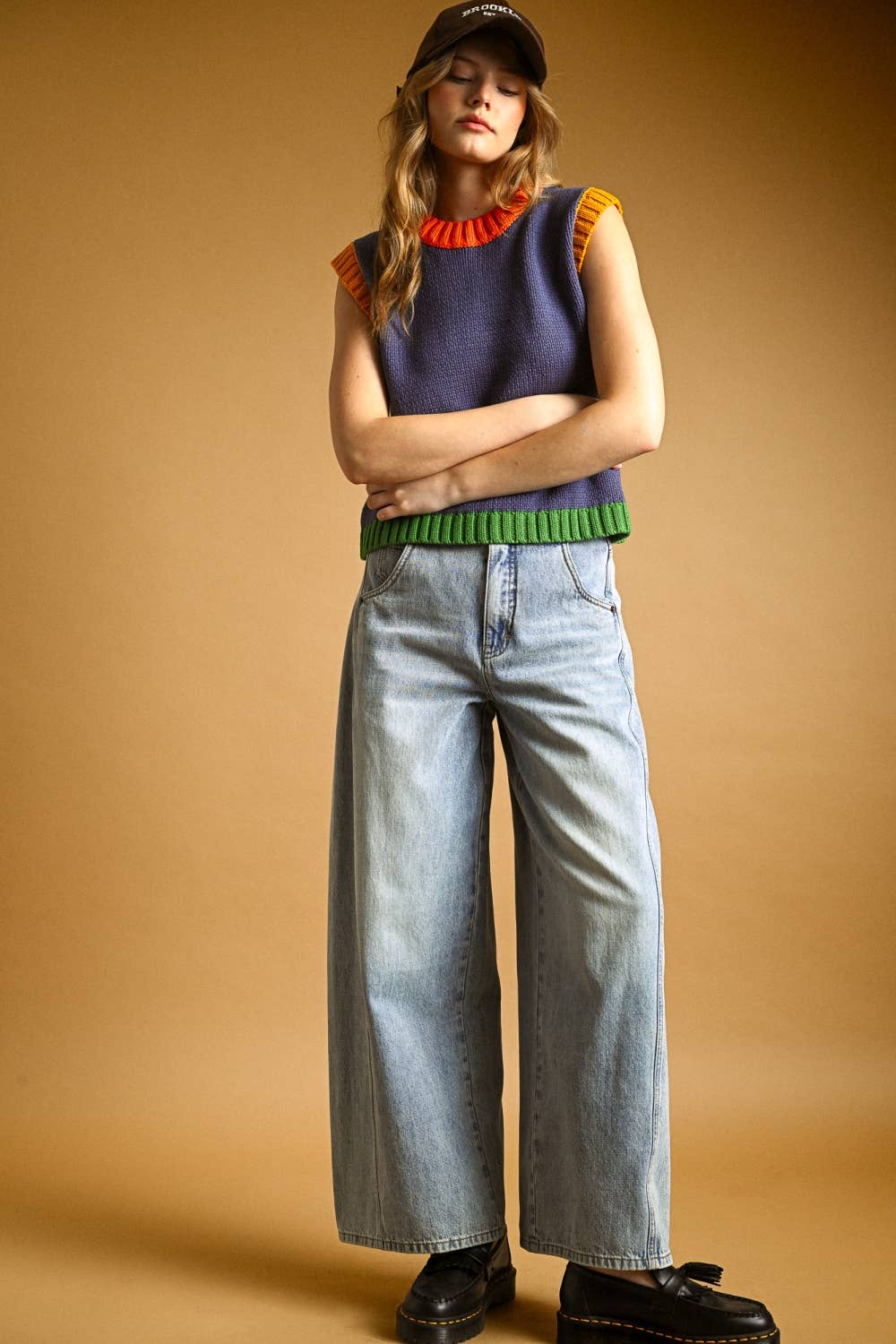 Color Contrasted Sleeveless Top