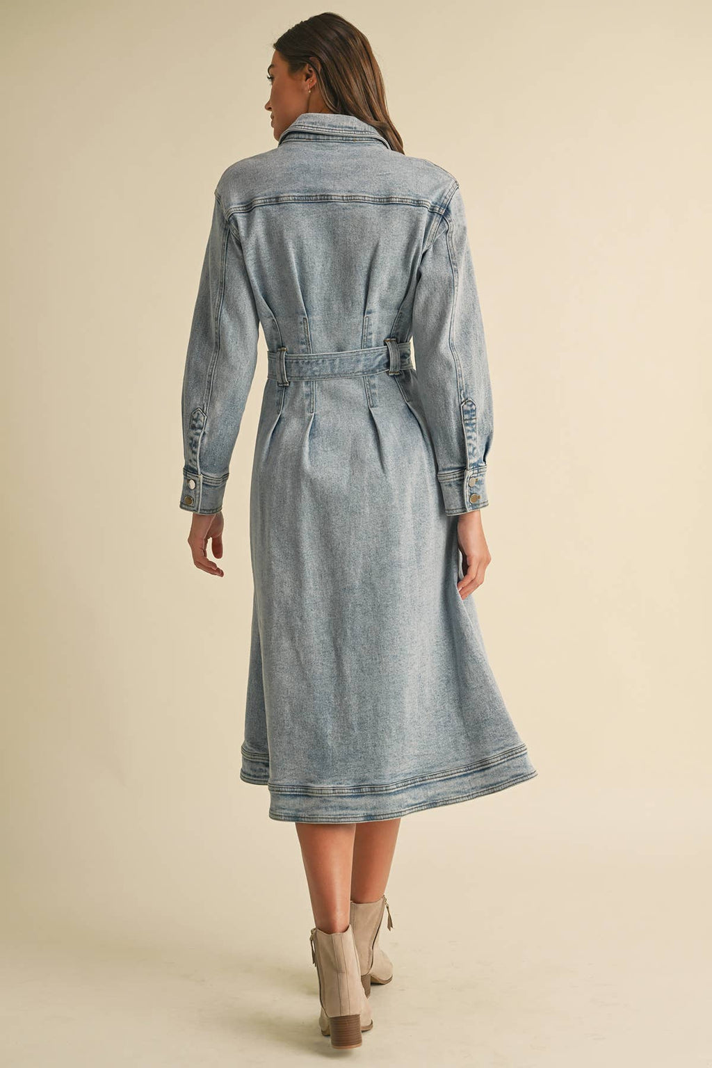 Long Sleeve Denim Shirt Dress