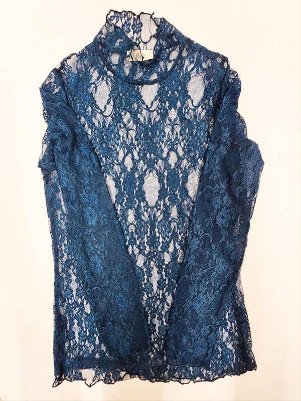 Mesh Floral Print Burnout Shirt