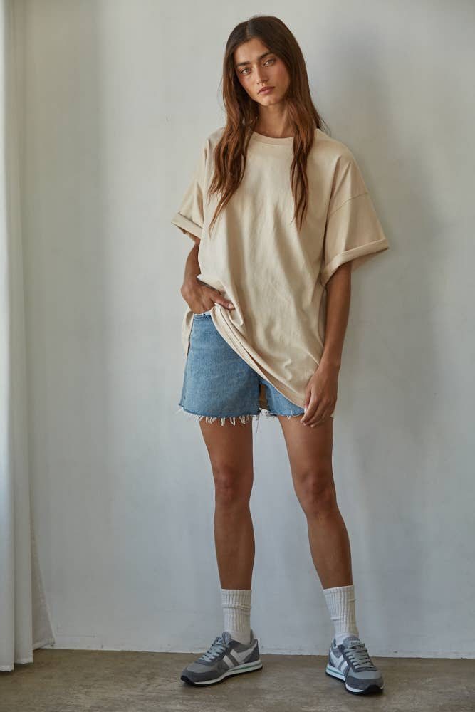Cotton Drop Shoulder Oversized Shirt