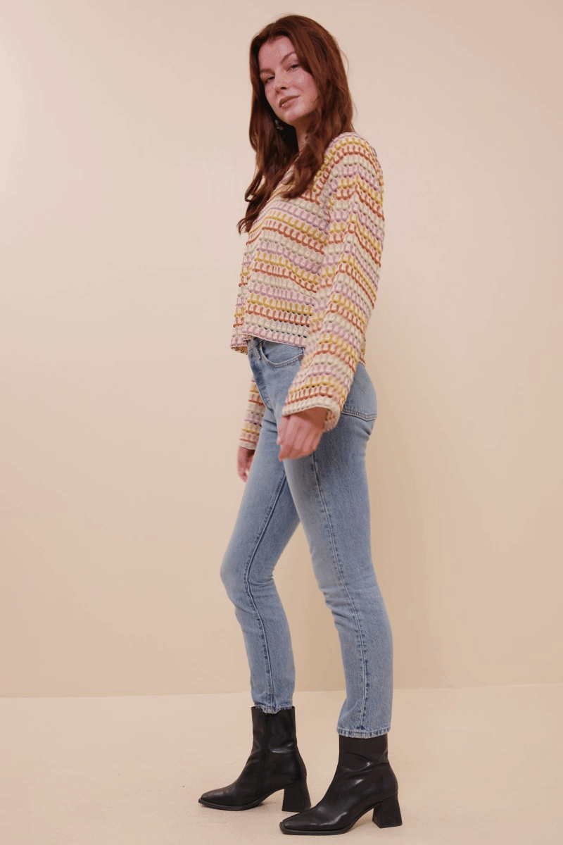 Multicolor Loose Knit Relaxed Top
