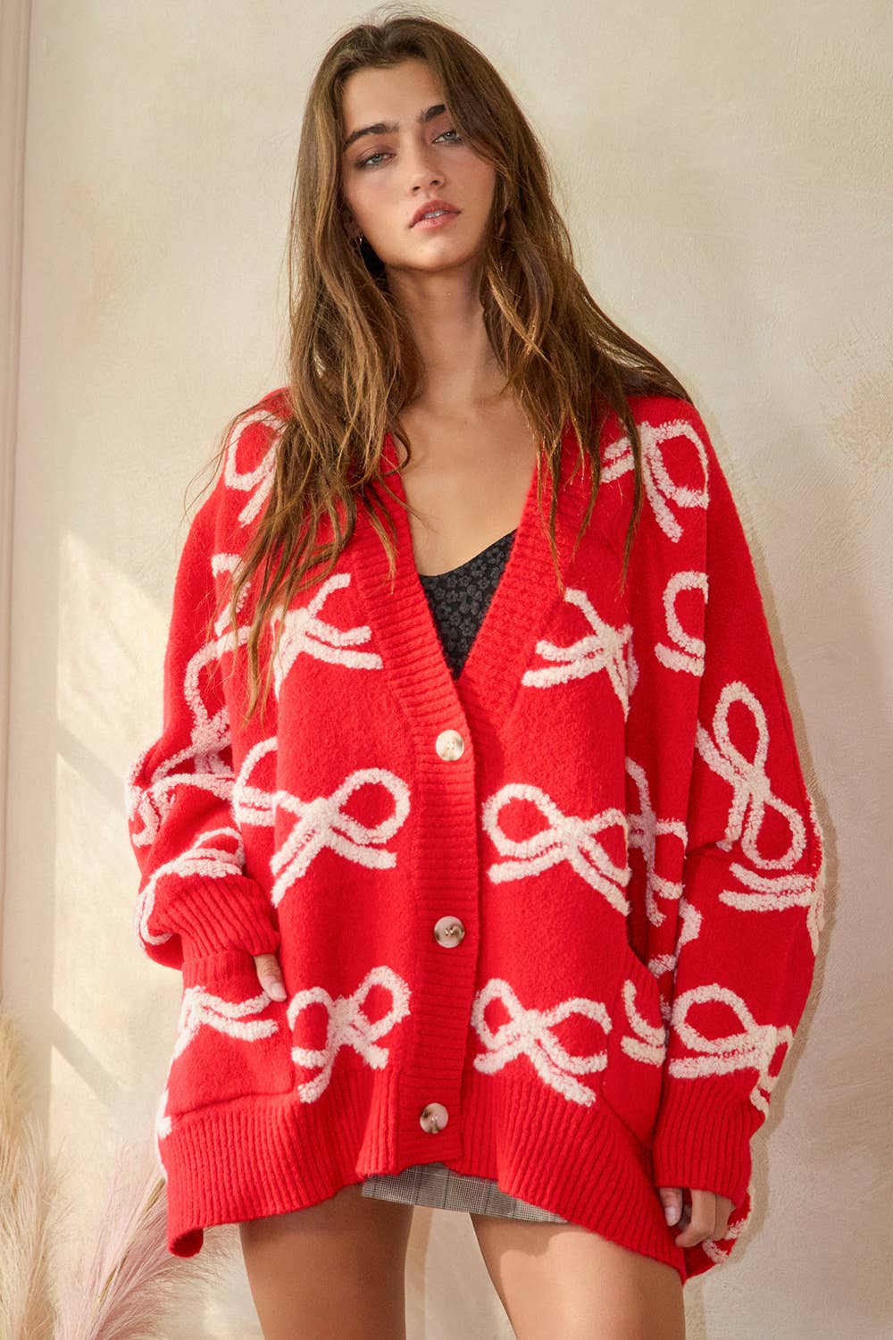 Oversized Bow Cardigan