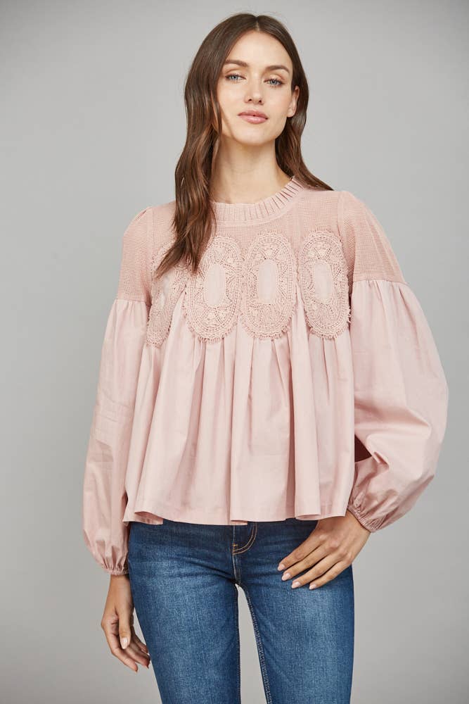 Lace Mauve Blouse