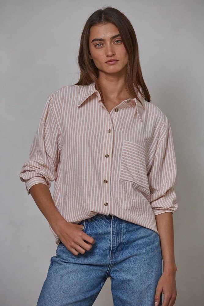 Striped Long-Sleeve Button Down