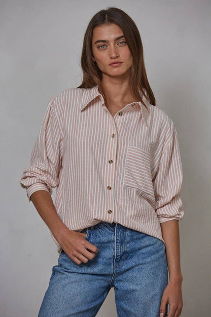 Striped Long-Sleeve Button Down