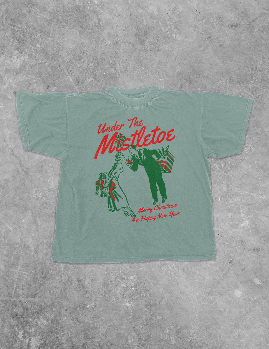 See You under the Mistletoe, Holiday Boxy Cotton T-Shirt