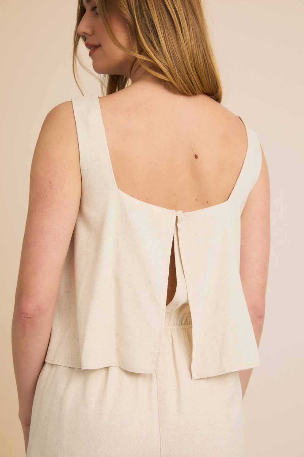 Square Neck Sleeveless Romper