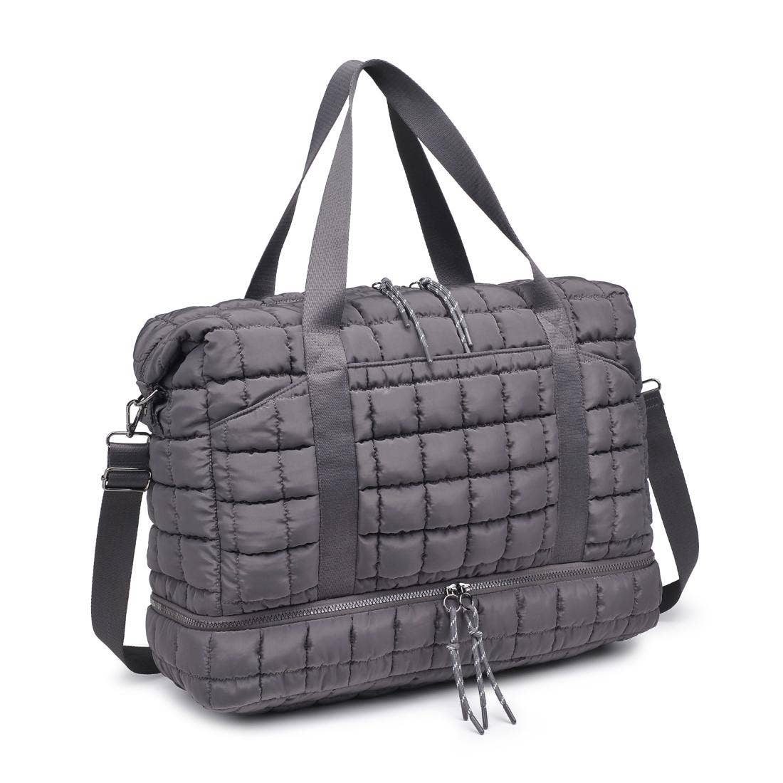 Globetrotter Quilted Nylon Puffer Travel Weekender Bag