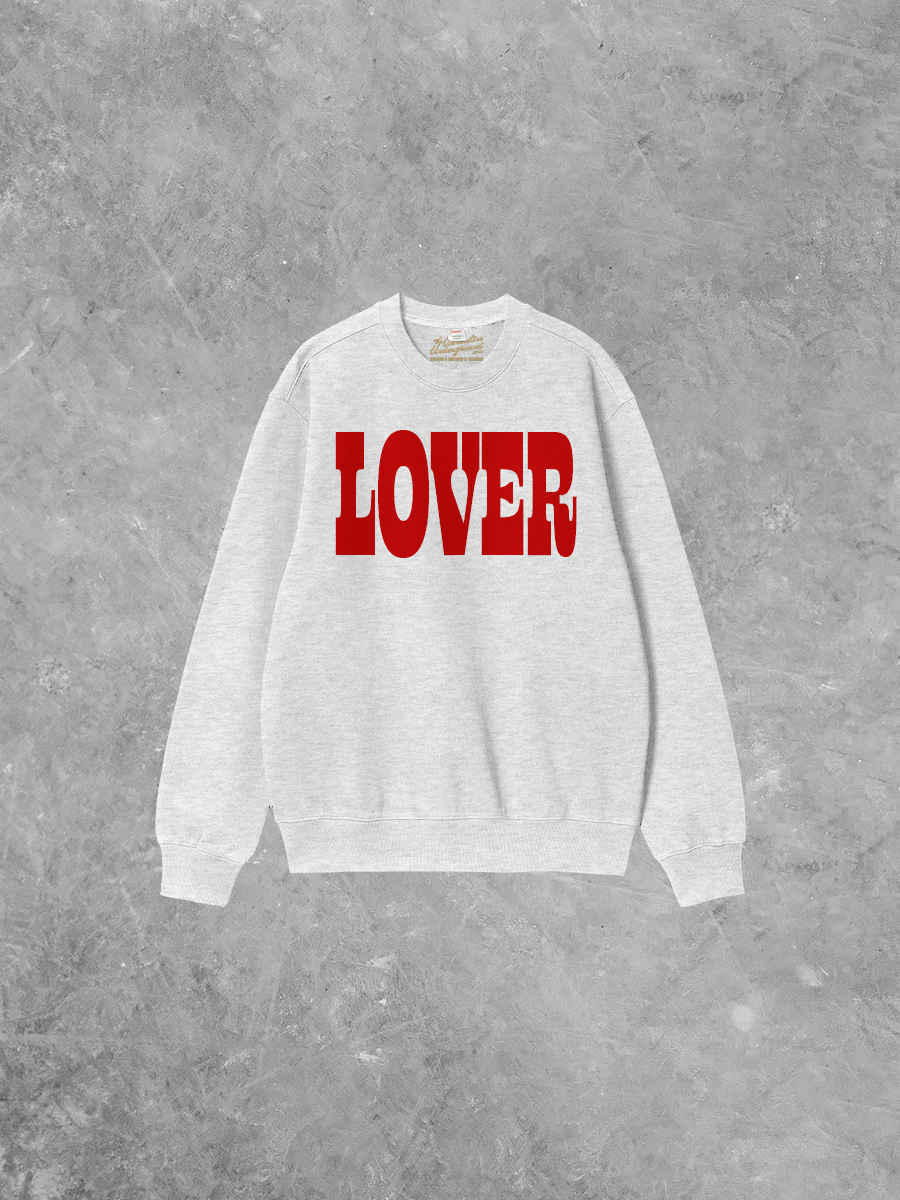 'LOVER' Puff Boxy Cotton 90's Sweatshirt