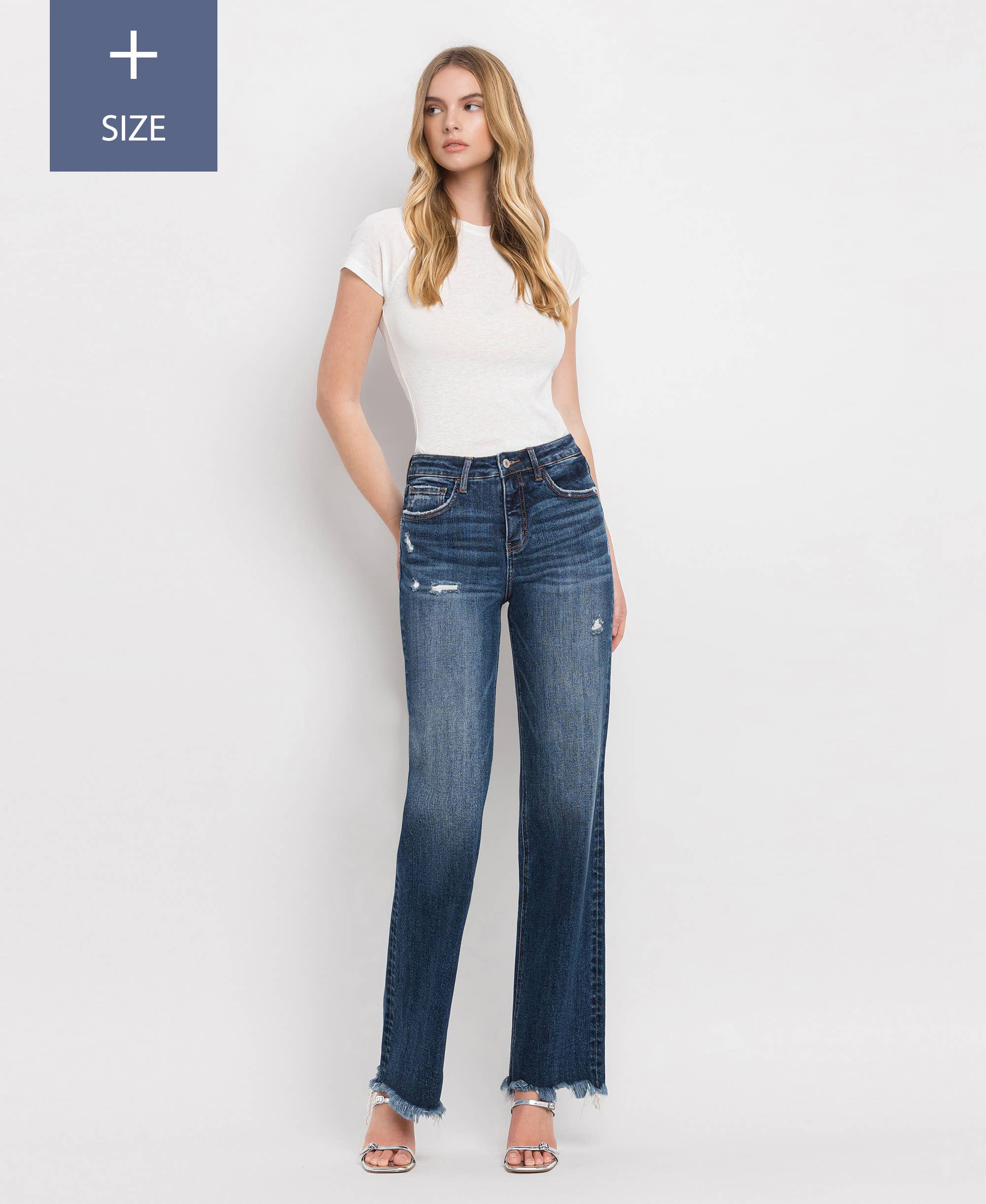 High Rise Dad Jeans with Tummy Control