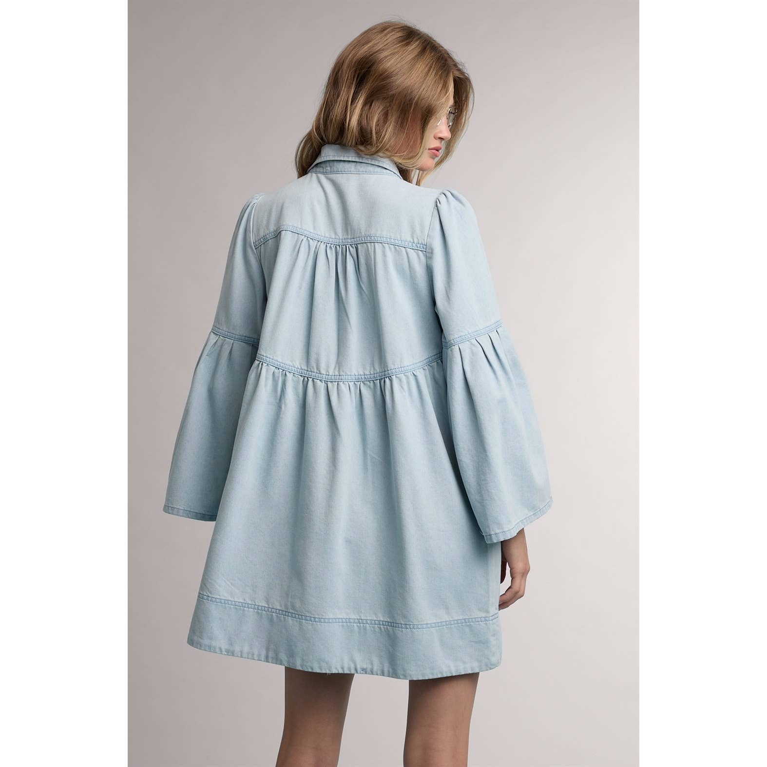Denim Babydoll Mini Dress