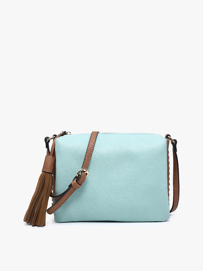 Two-Tone Crossbody w/ 3 Compartments