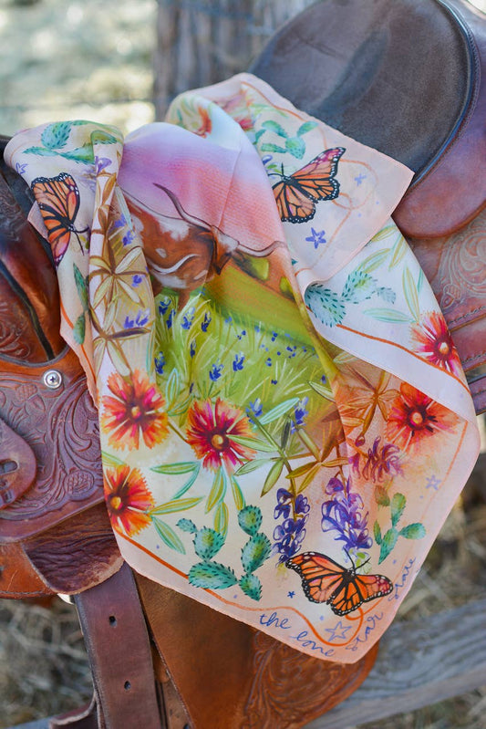 The Lone Star State Inspired Wild Rag Texas Silk Scarf