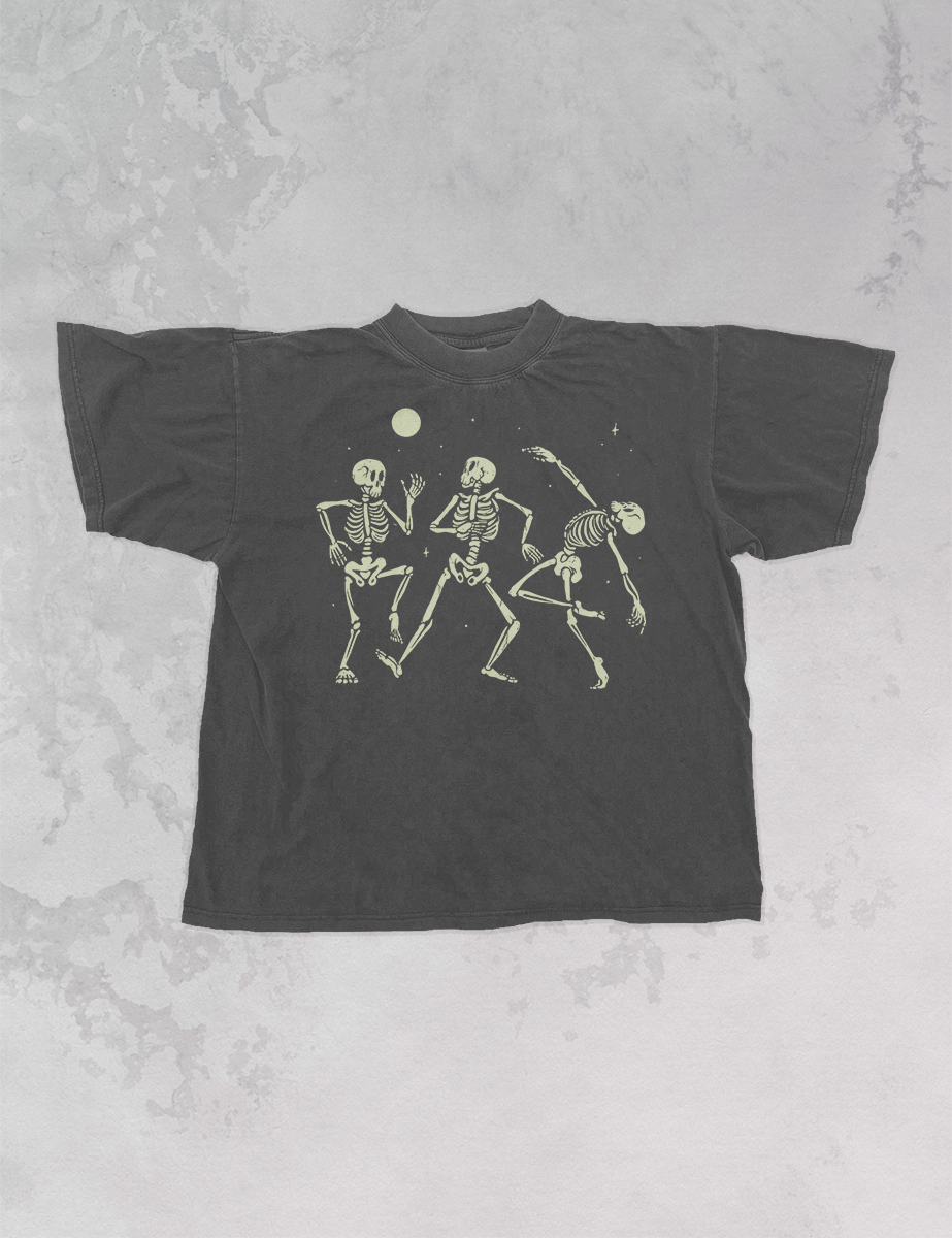 Dancing Skeleton Under A Moon EXTRA-OVERSIZED TShirt
