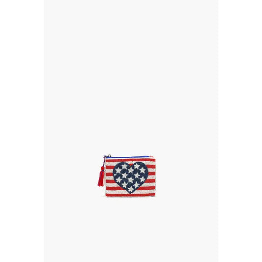 Beaded Mini Pouch (Patriotic Heart)