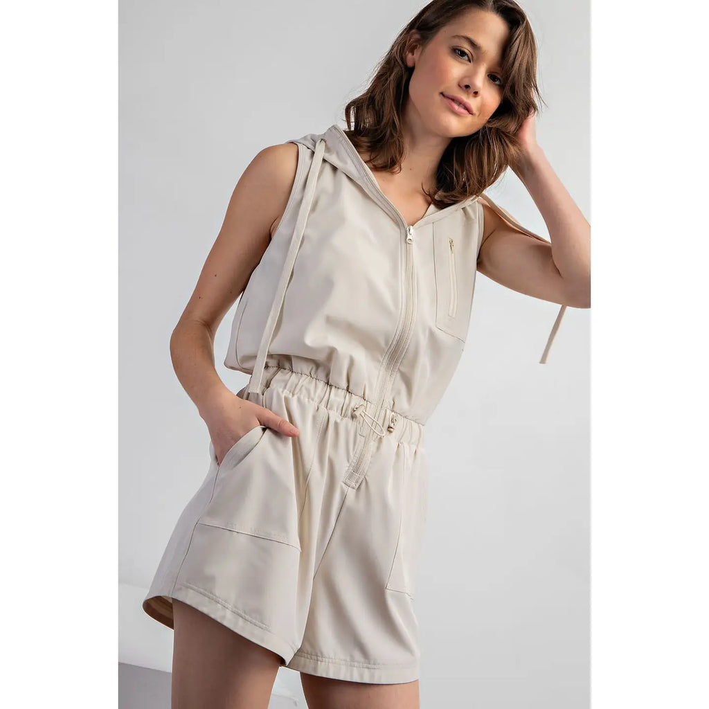Sleeveless Hoodie Romper