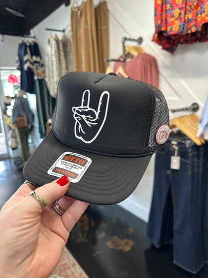 Wolves Up Foam Trucker in Black