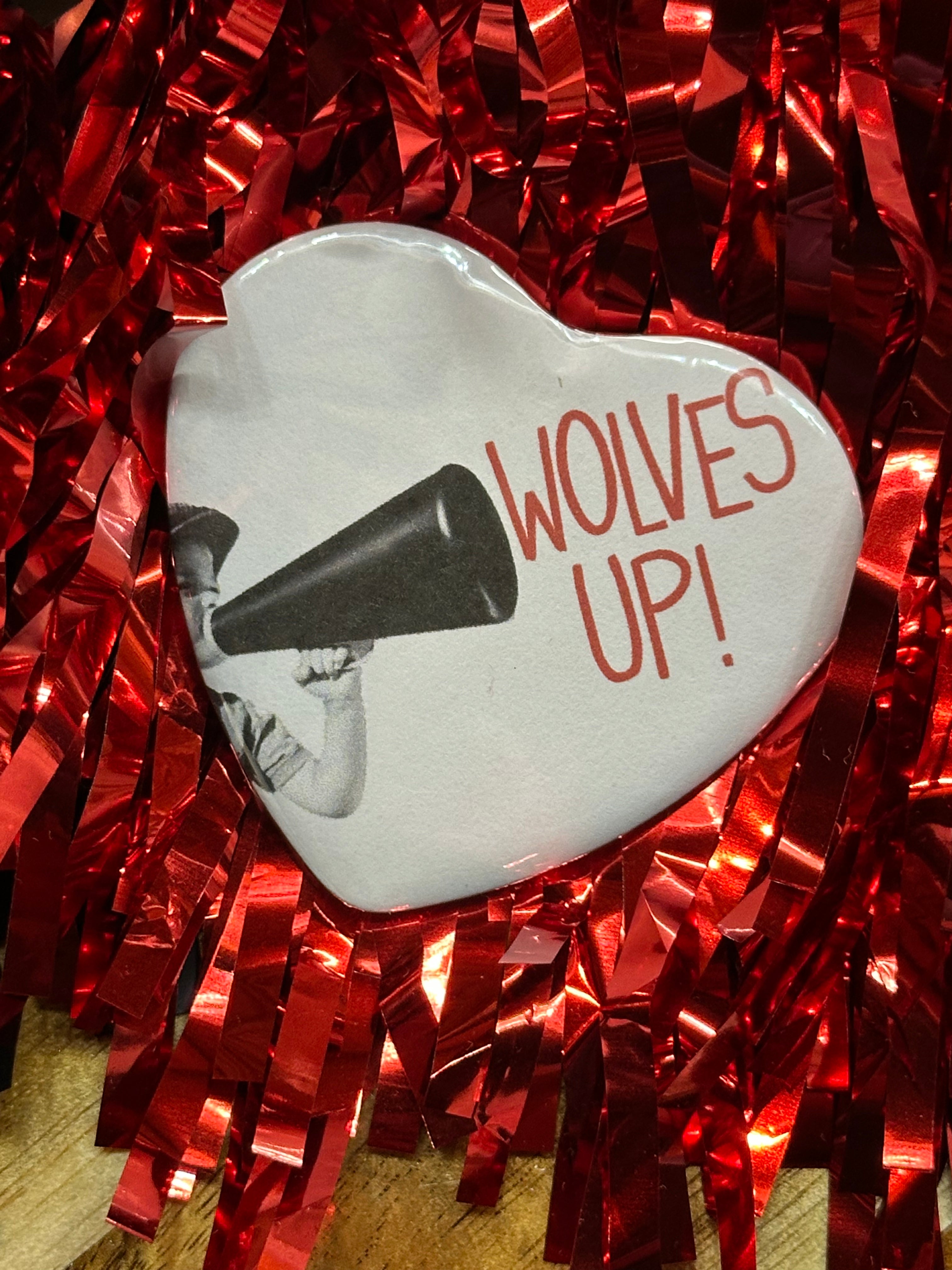 Game Day Buttons - Medium Heart (2.25")