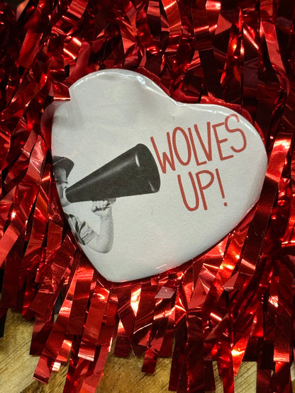 Game Day Buttons - Medium Heart (2.25")