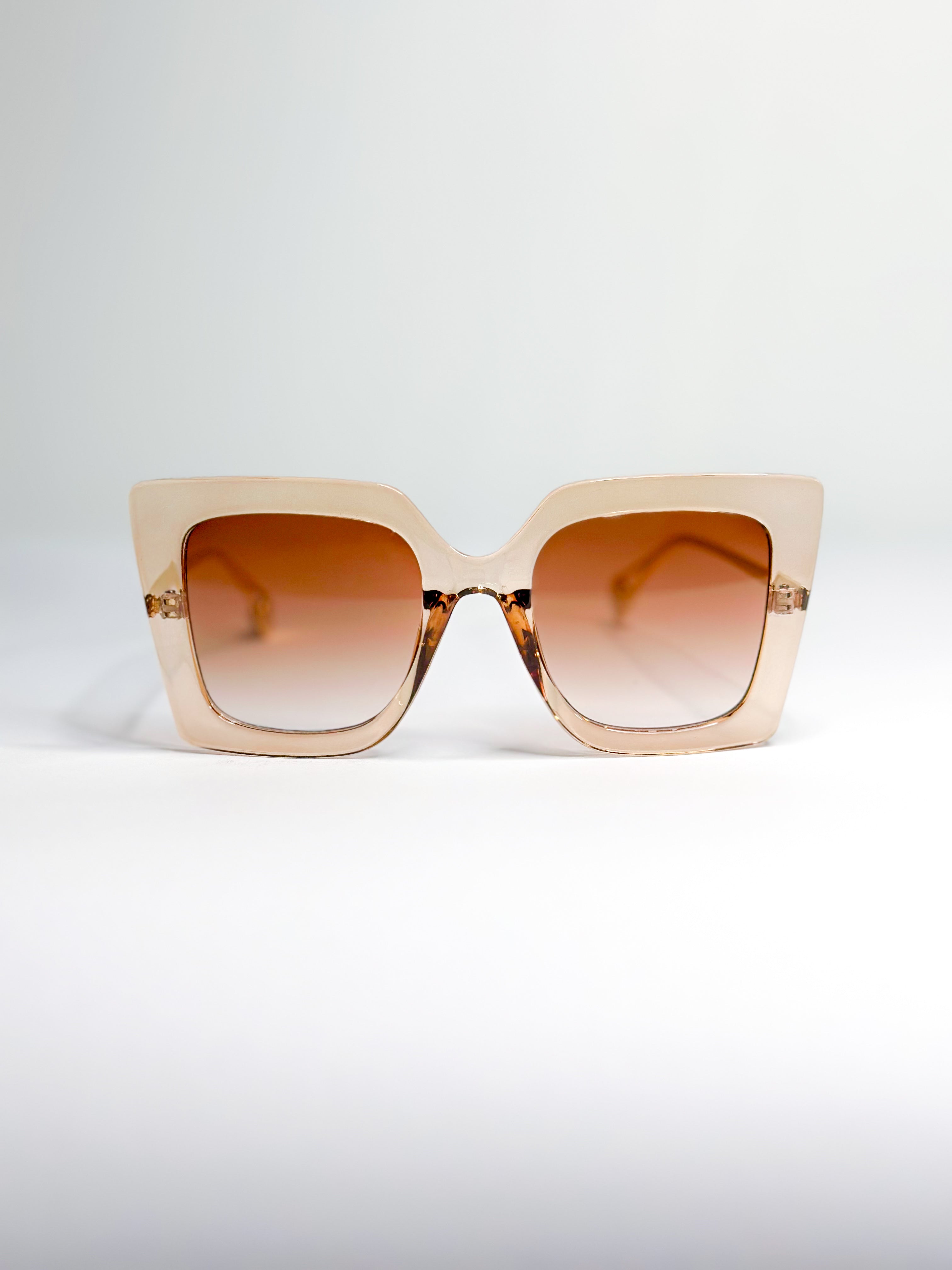 RETRO TAN SQUARE FRAME SUNGLASSES