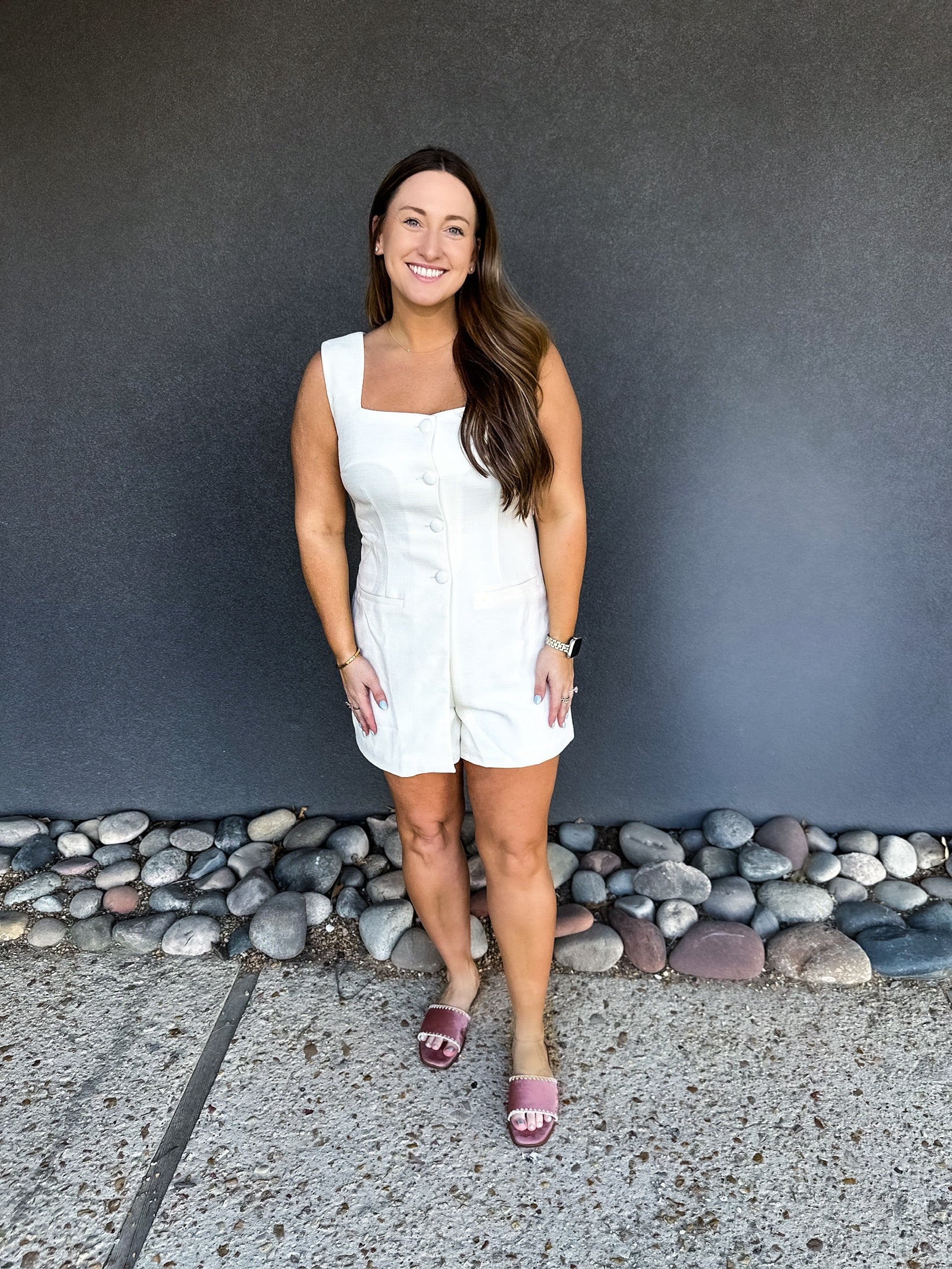 White Bow Back Romper