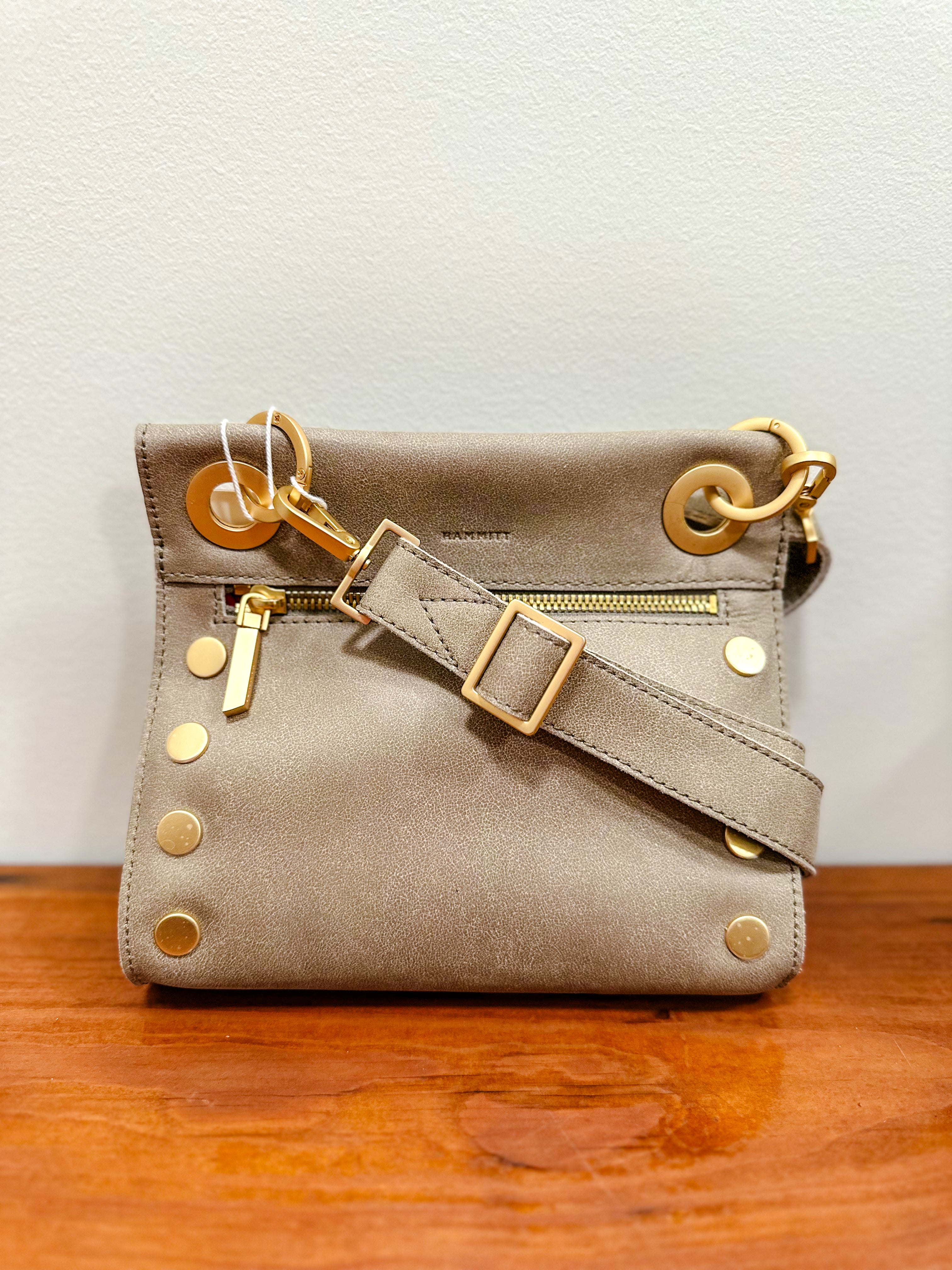 Hammitt Tony in Small Brushed Pewter with Brushed Gold Hardware