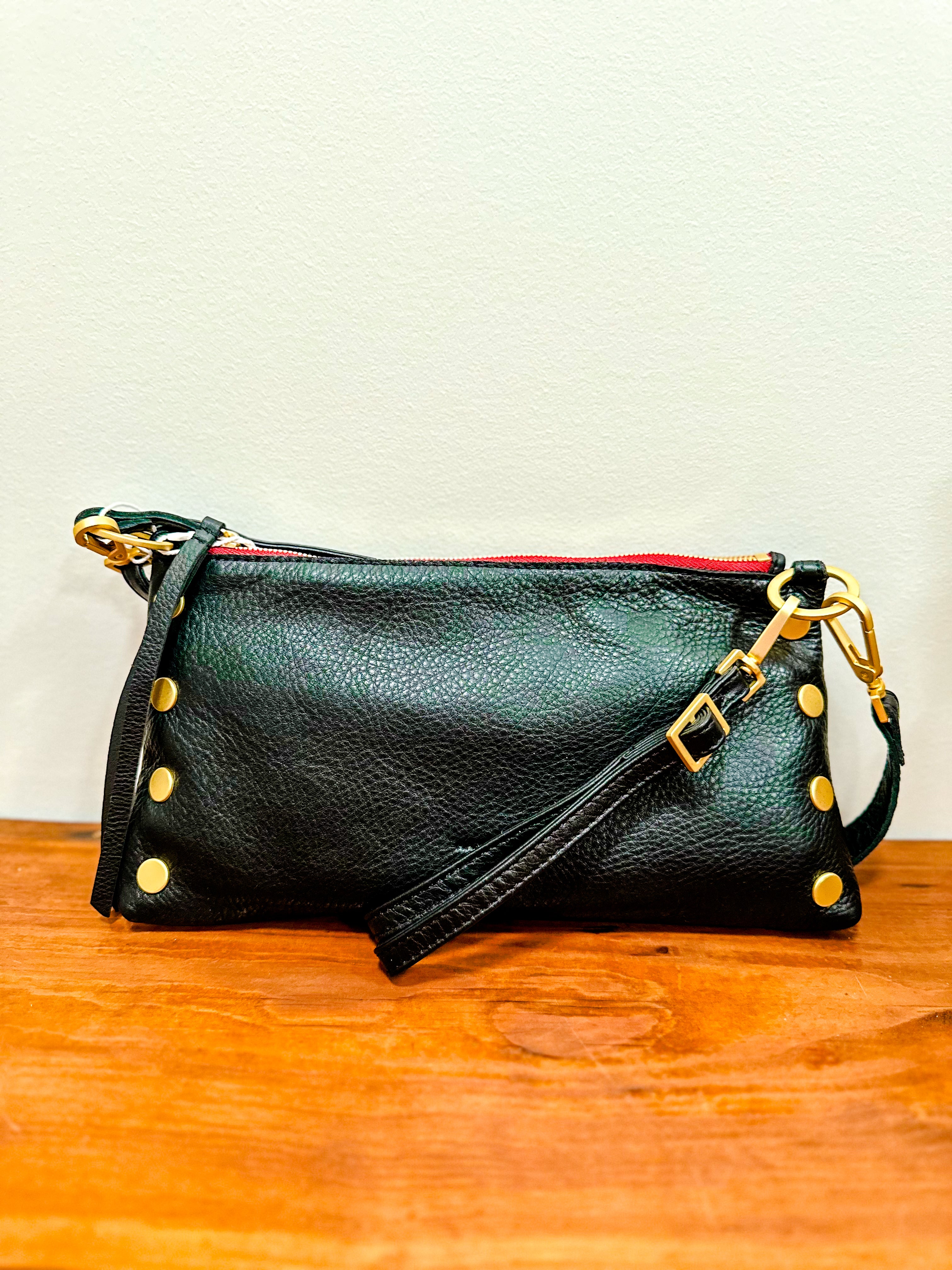 Hammitt Kyle in Small Black with Gold Hardware and Red Zippers