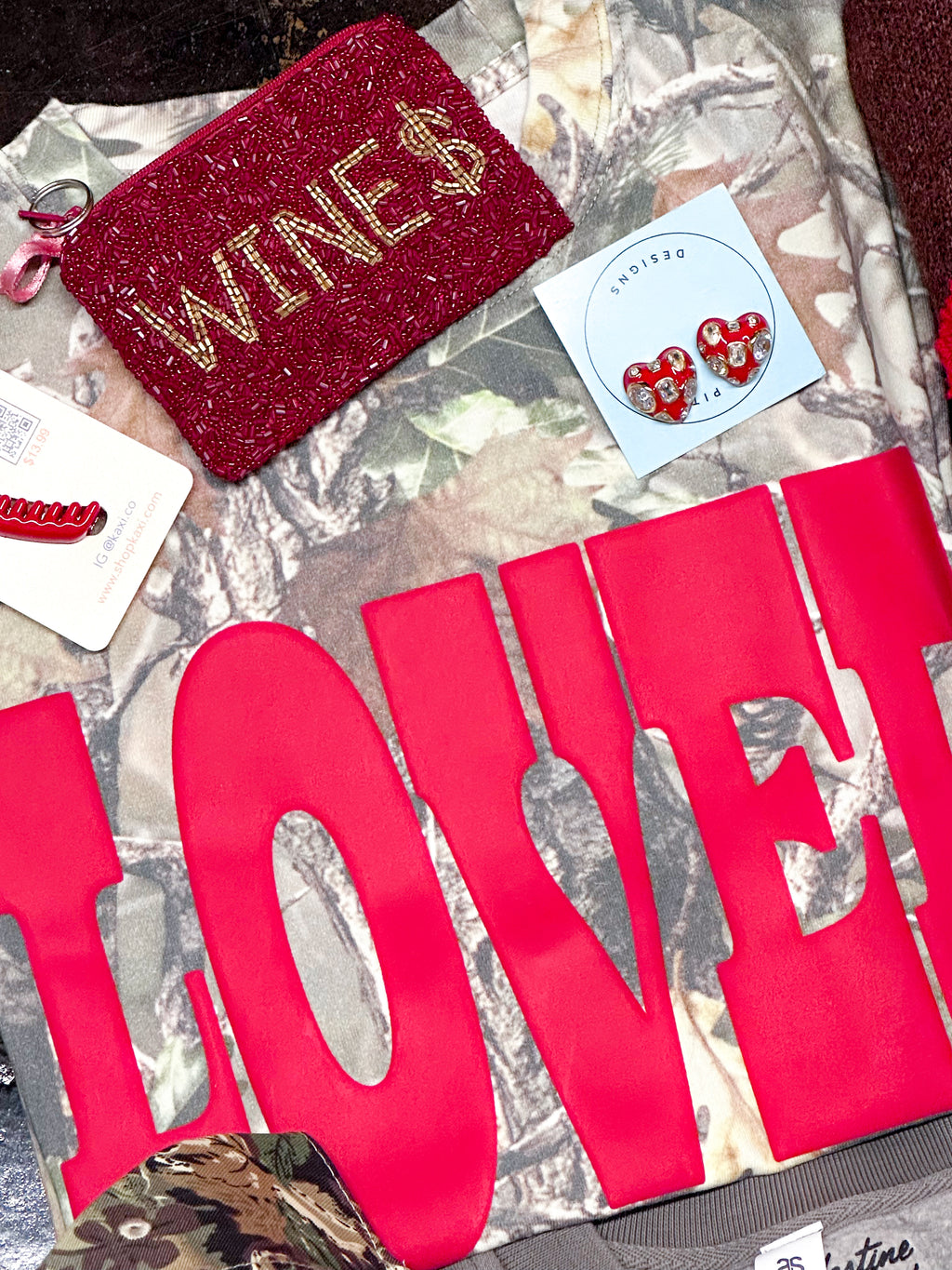 'LOVER' PUFF Camo Western Boxy Cotton TShirt