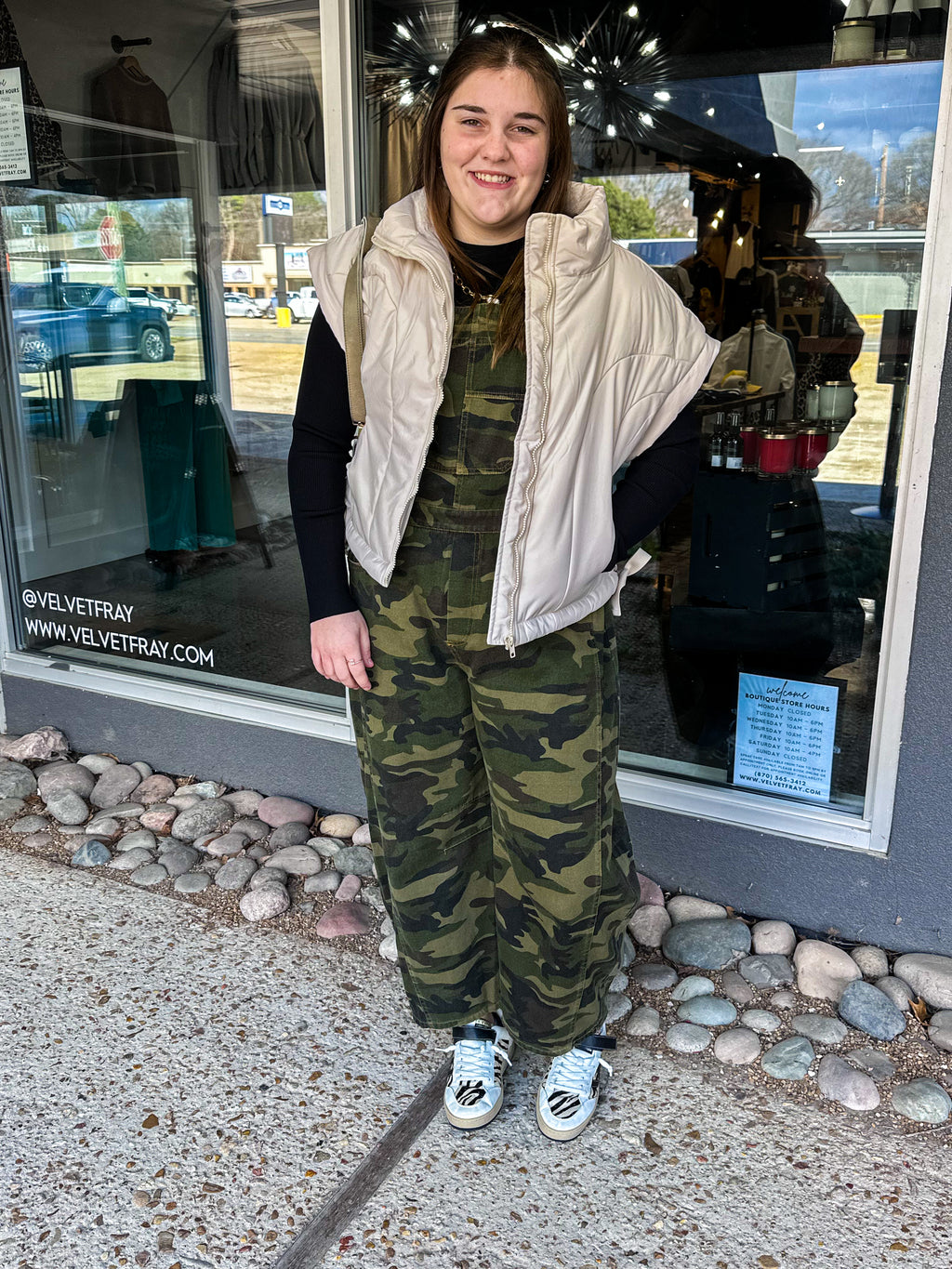 Camo Denim Barrel Overall Jumpsuit