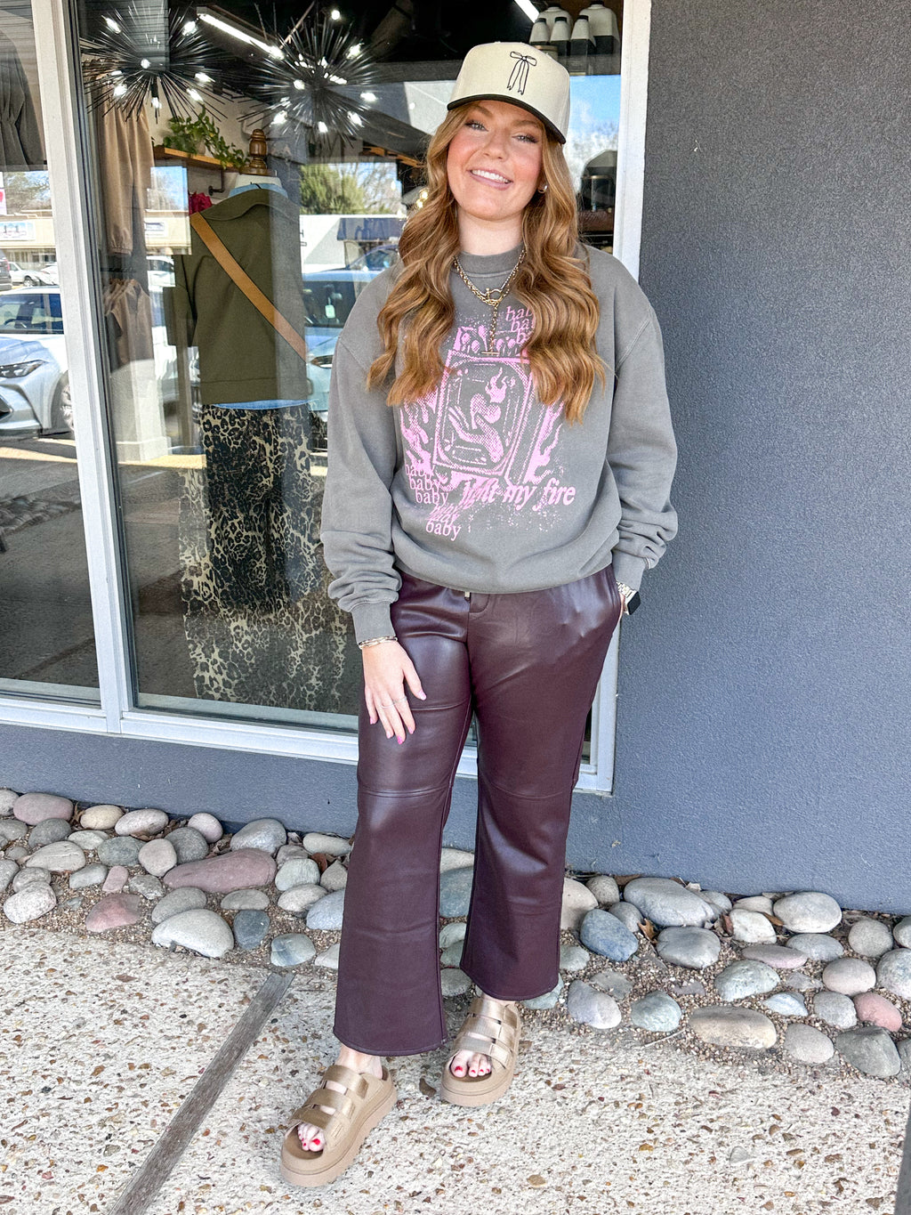 'Baby Light My Fire' Vintage Relaxed Sweatshirt