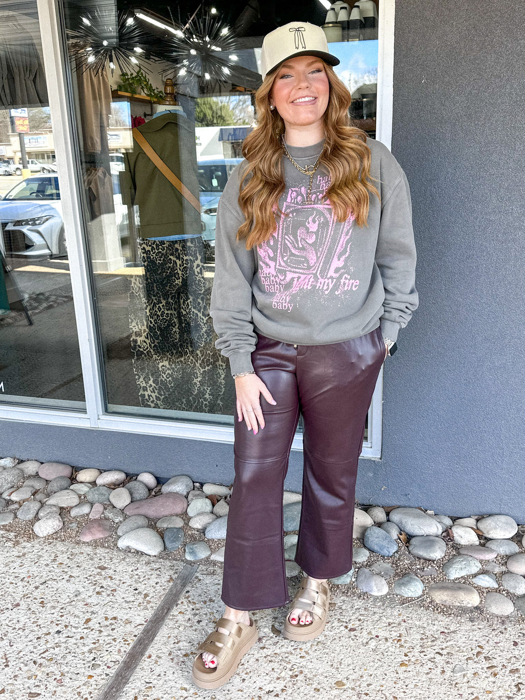 'Baby Light My Fire' Vintage Relaxed Sweatshirt