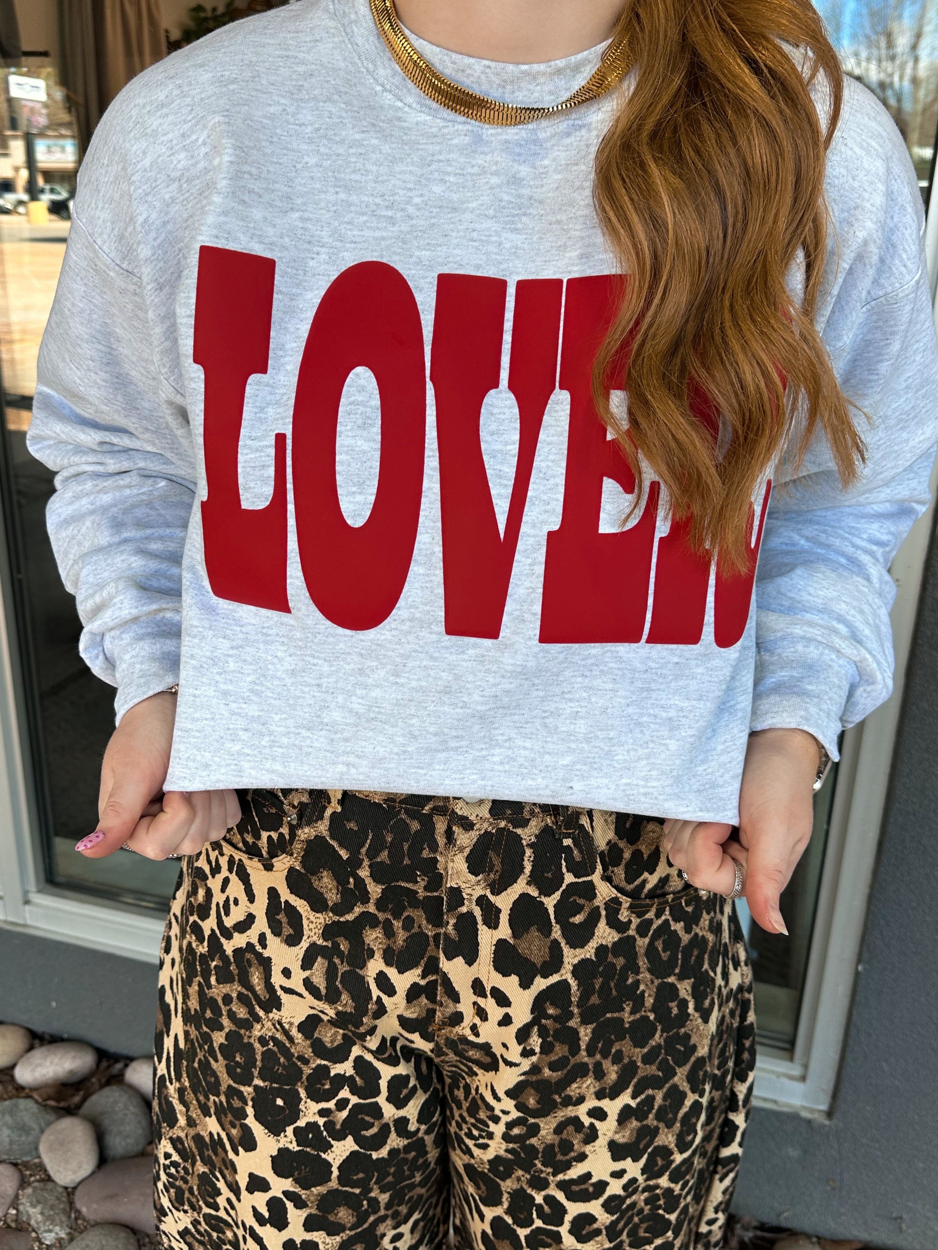 'LOVER' Puff Boxy Cotton 90's Sweatshirt