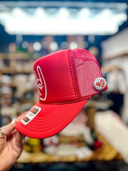 Wolves Up Foam Trucker in Red
