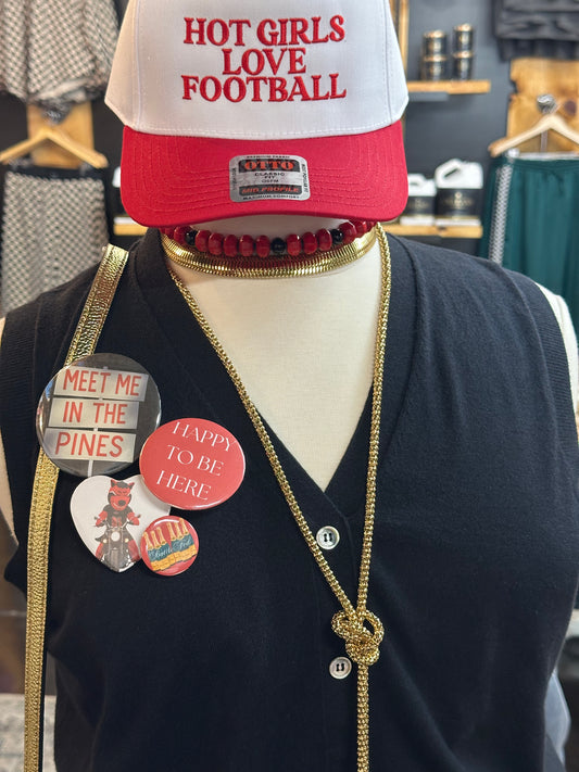 Game Day Buttons - Medium Heart (2.25")