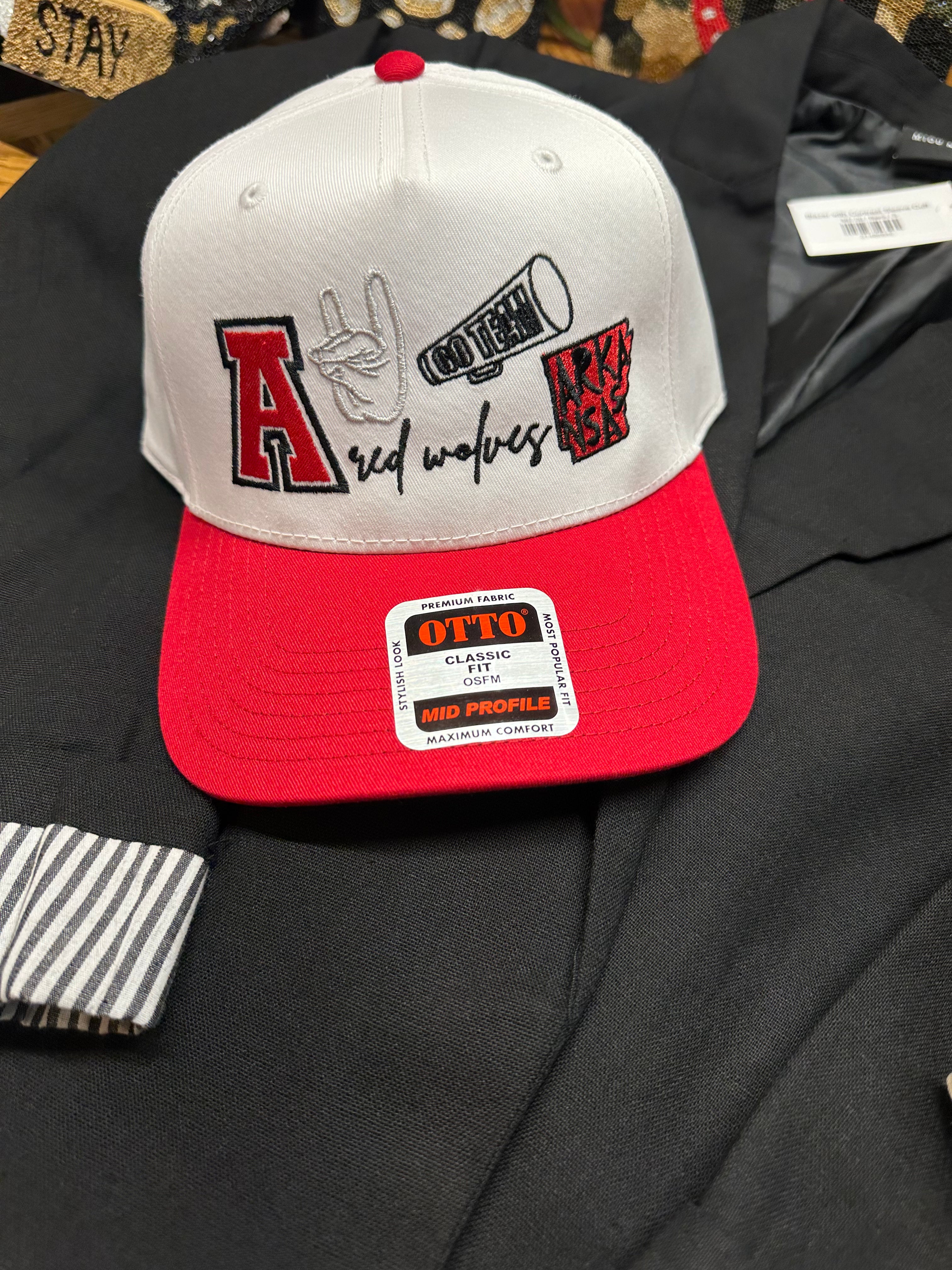 Embroidered Red Wolves Hat