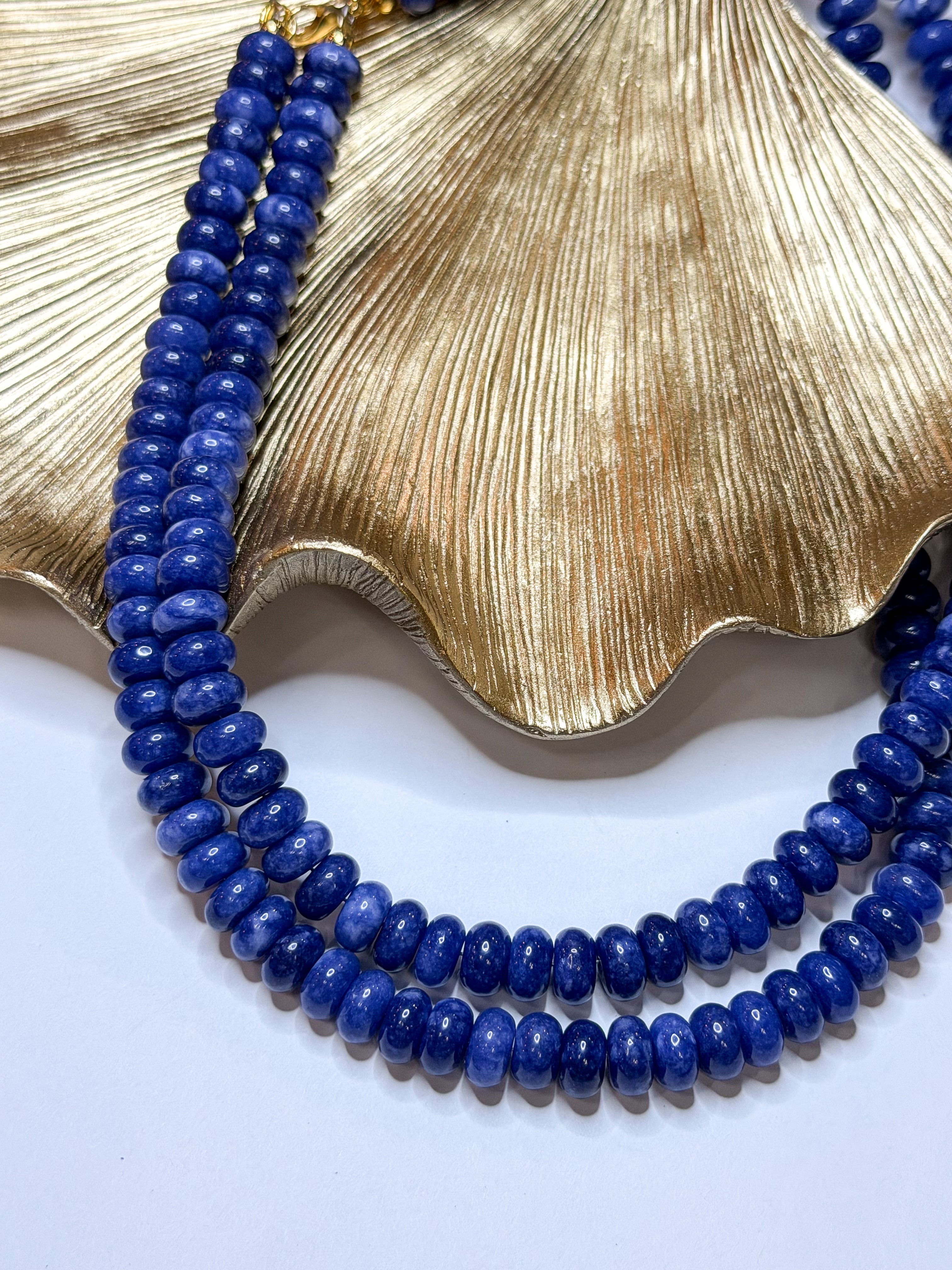 Marble Blue | Hand Beaded Necklace