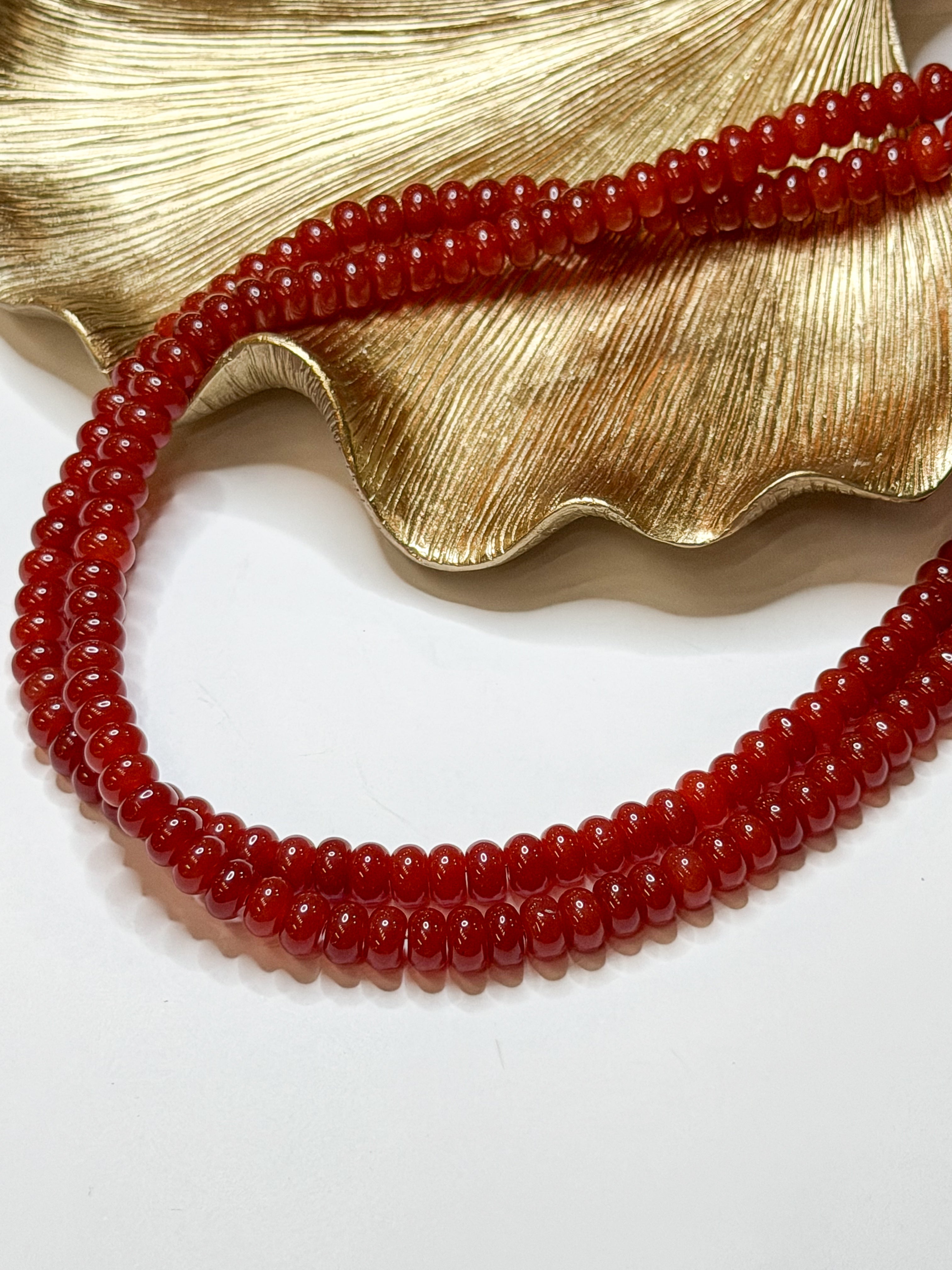 Deep Red | Hand Beaded Necklace