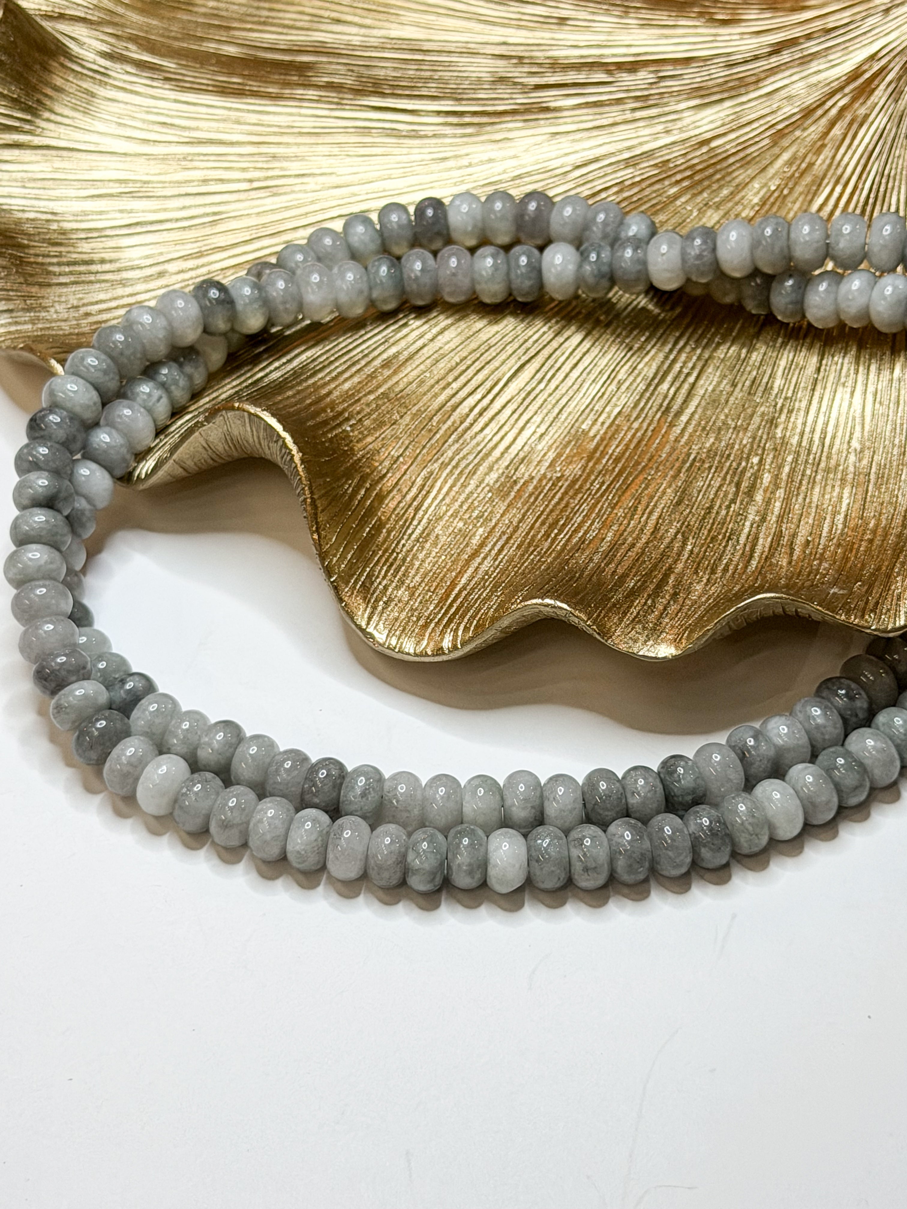 Gray | Hand Beaded Necklace