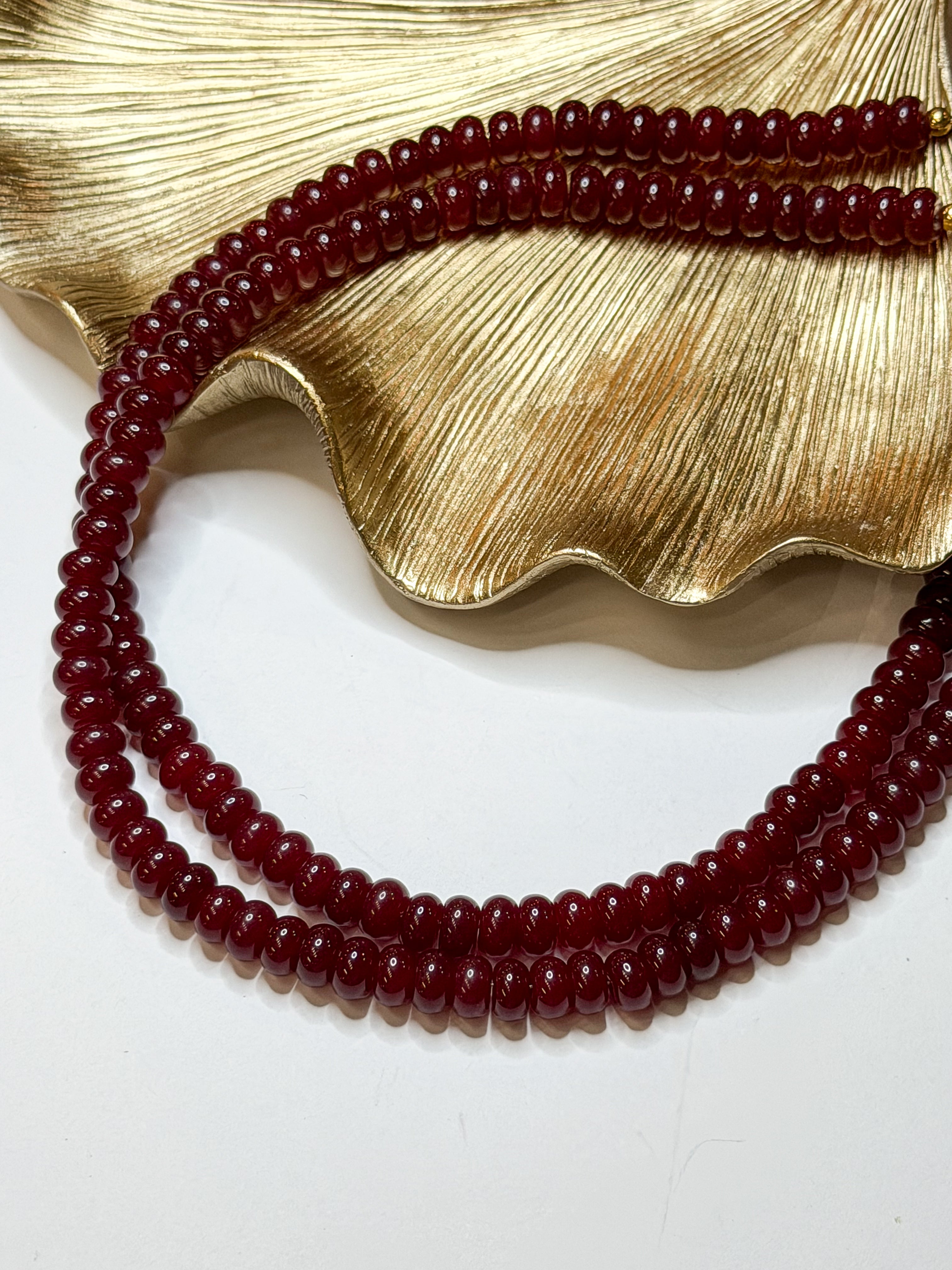 Maroon | Hand Beaded Necklace