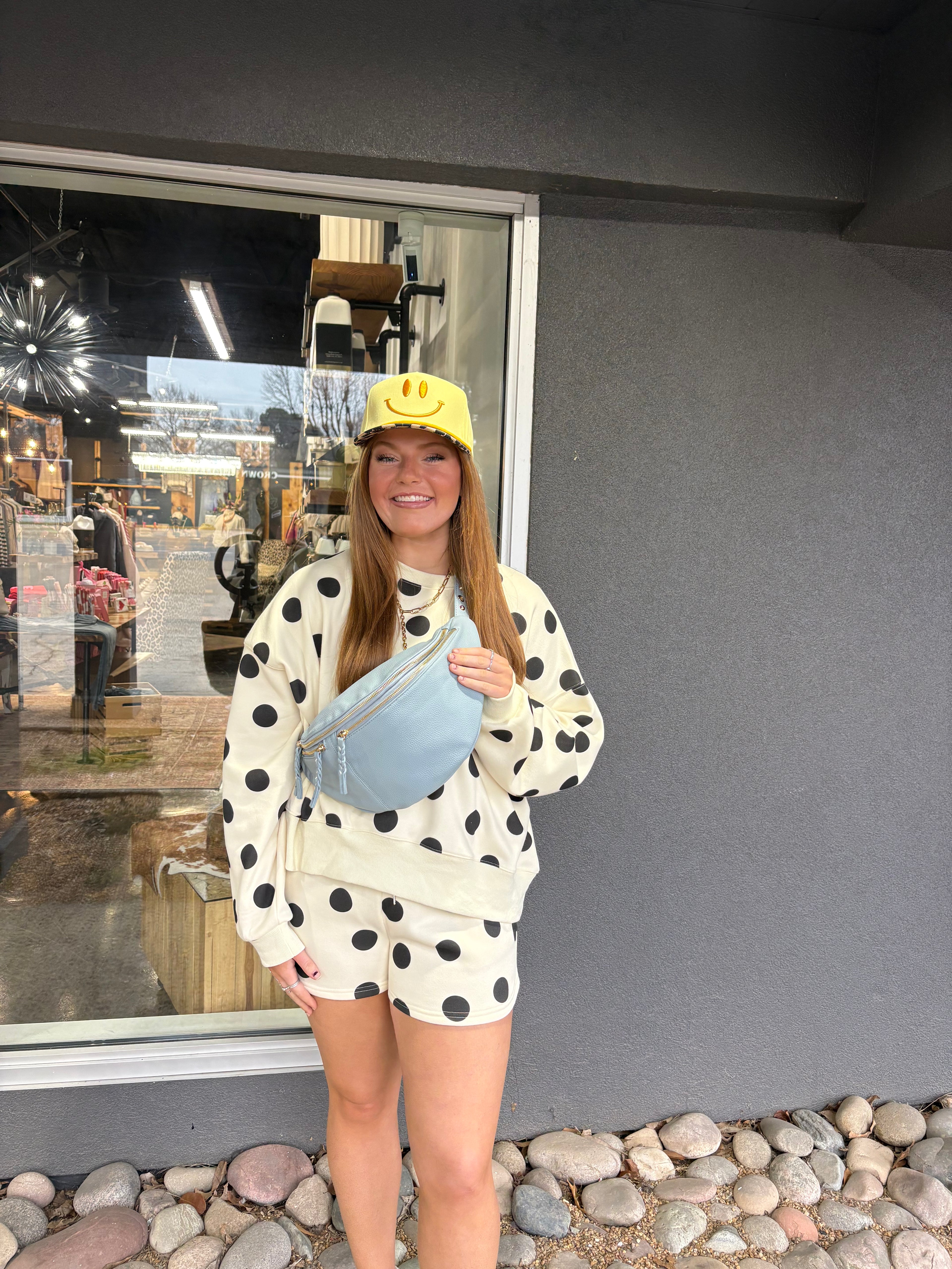 Polka Dot Crop Sweatshirt