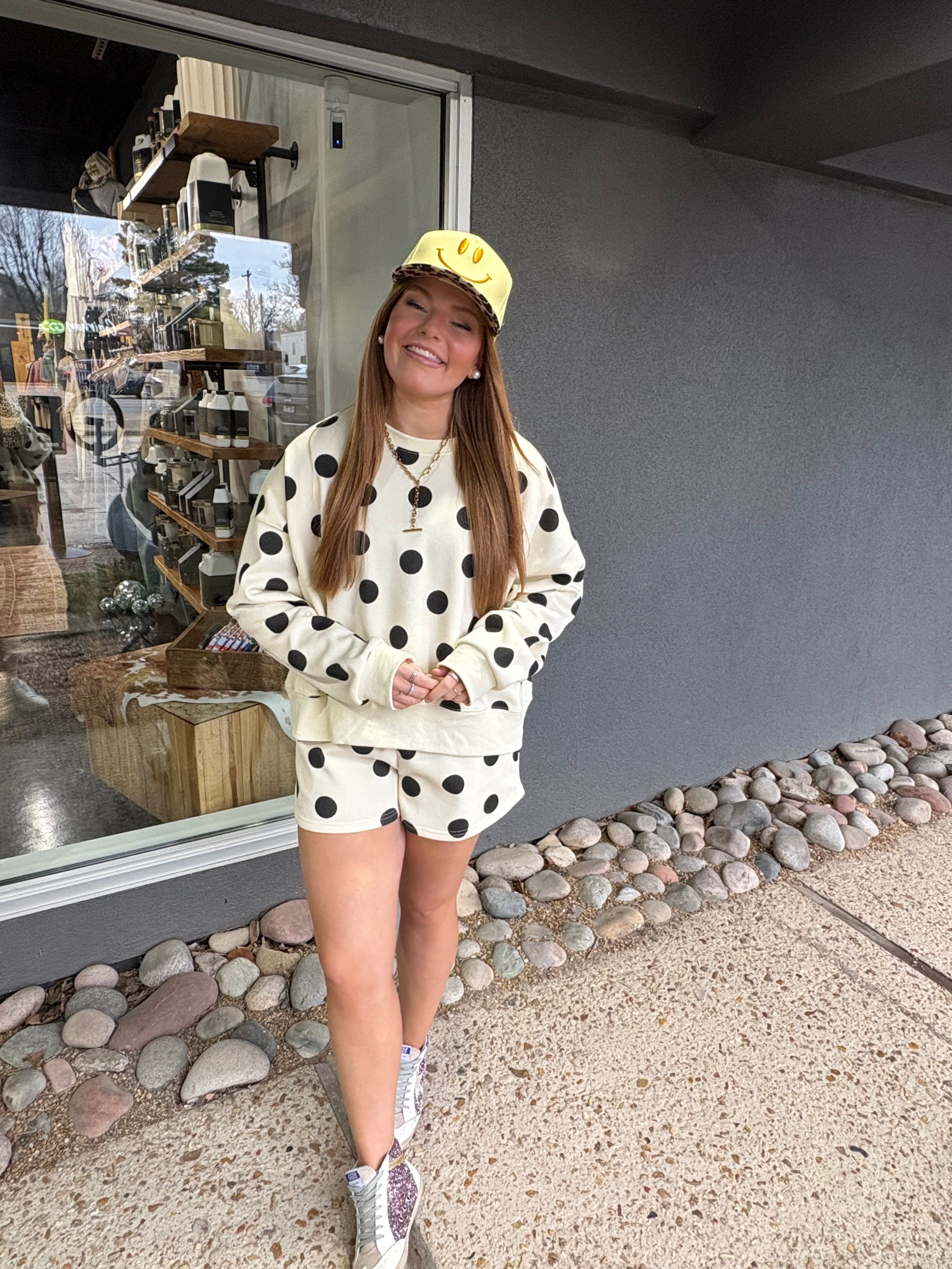 Polka Dot Drawstring Shorts