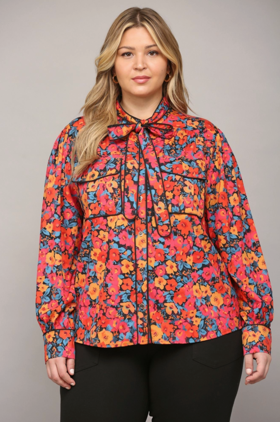 Button Down Shirt with Removable Neck Tie