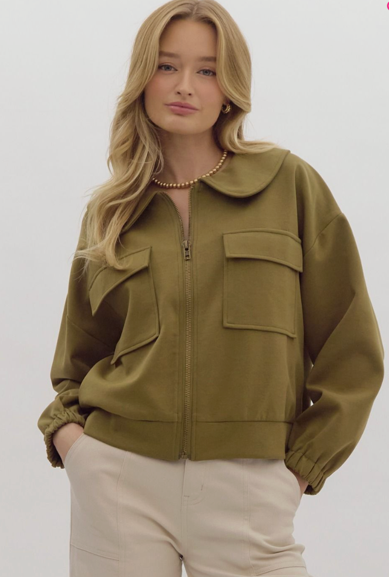 Olive Bomber Jacket