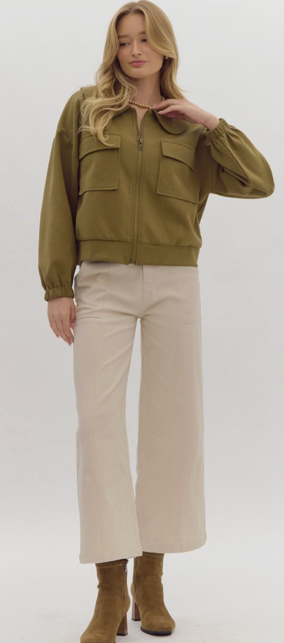 Olive Bomber Jacket