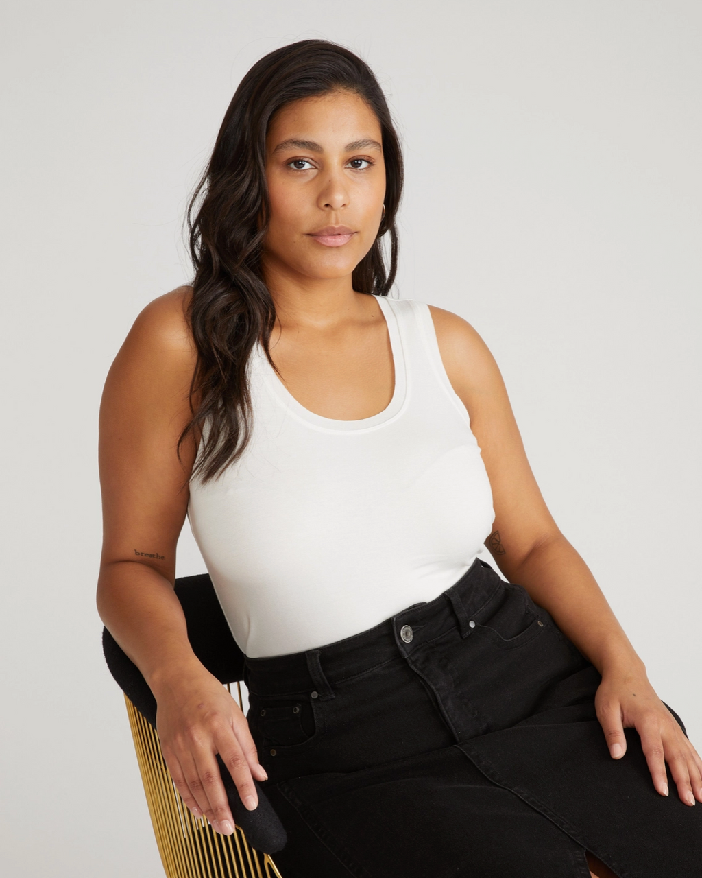 Hudson Liquid Jersey Tank in White