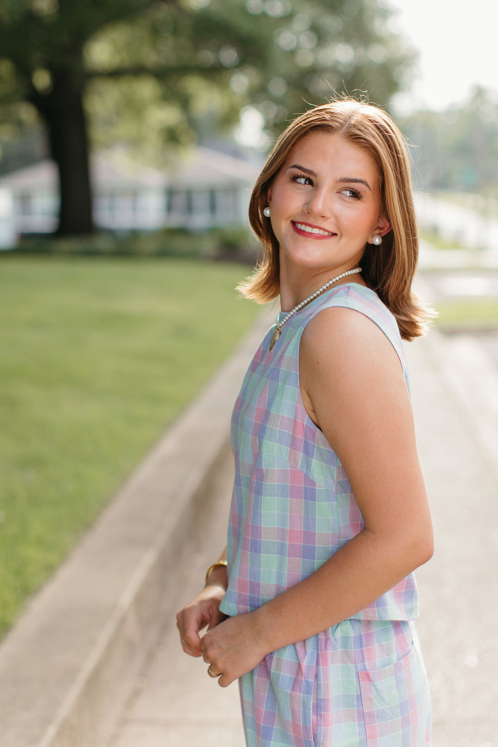 Multi-Plaid Set Top