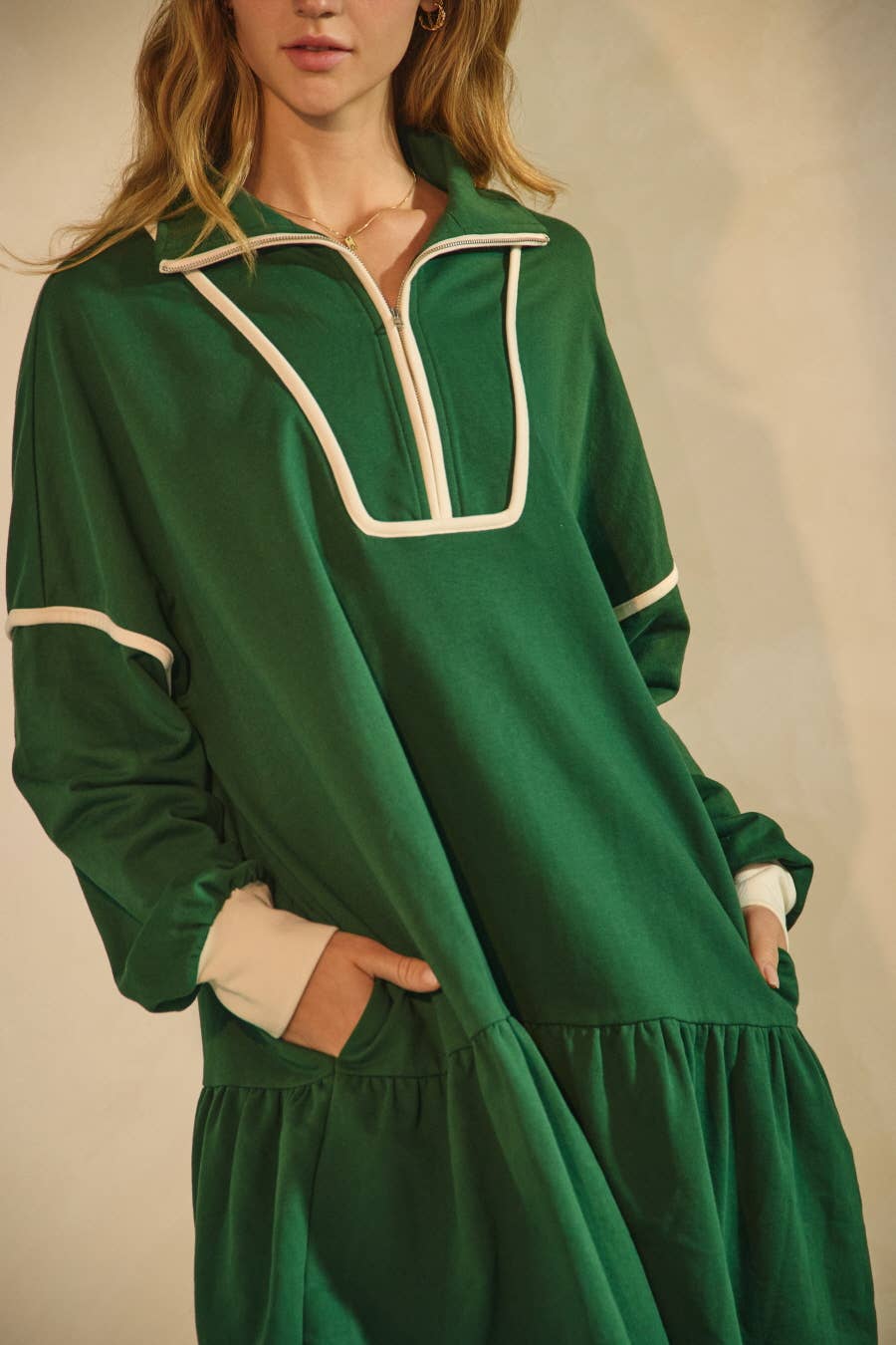 Green Drop Waist Dress