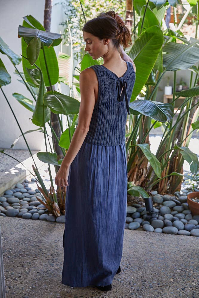 Knit Sweater Sleeveless Midi Dress