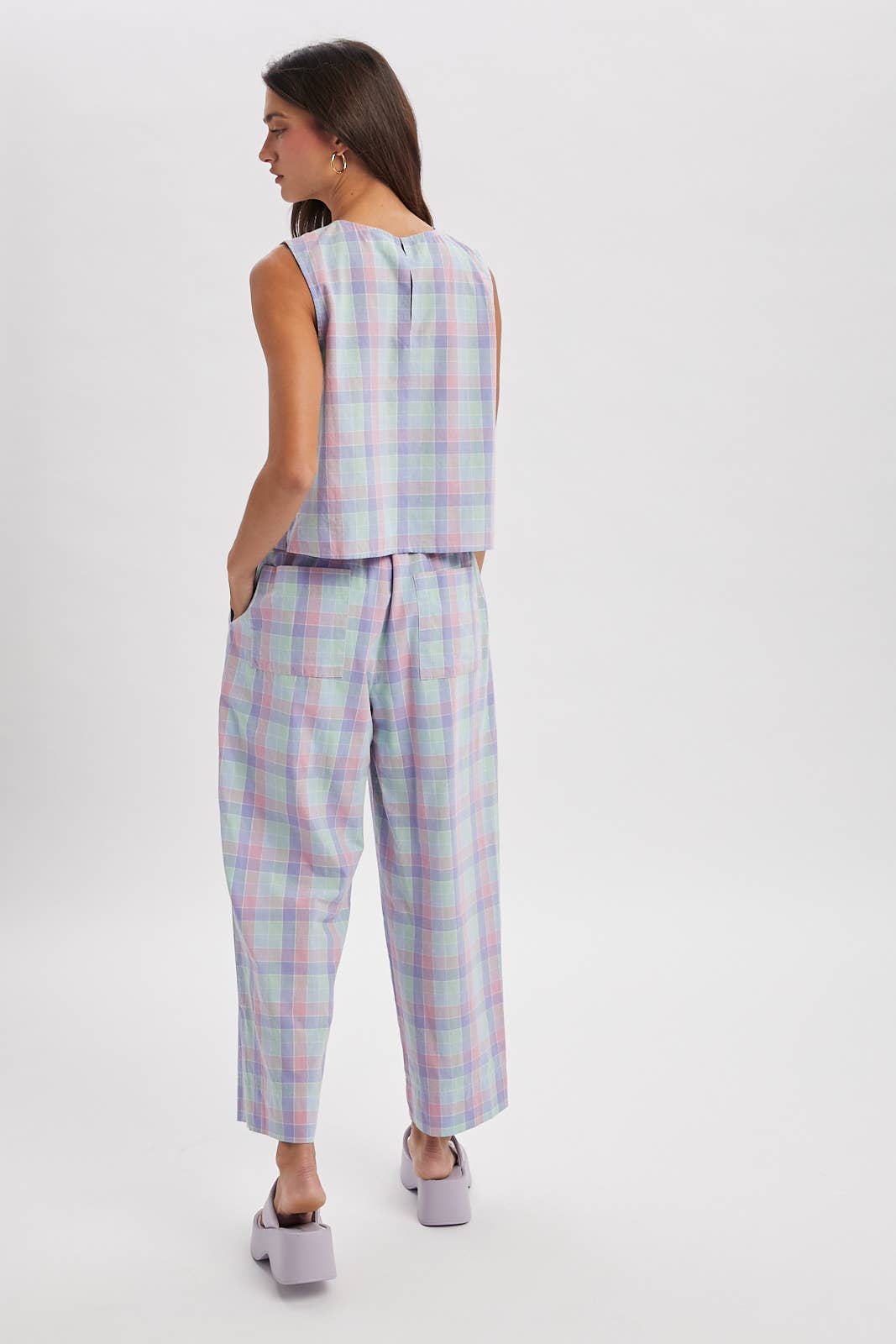 Multi-Plaid Set Pants
